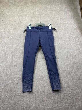 Lululemon Reflective Leggings Size 6 Navy Blue